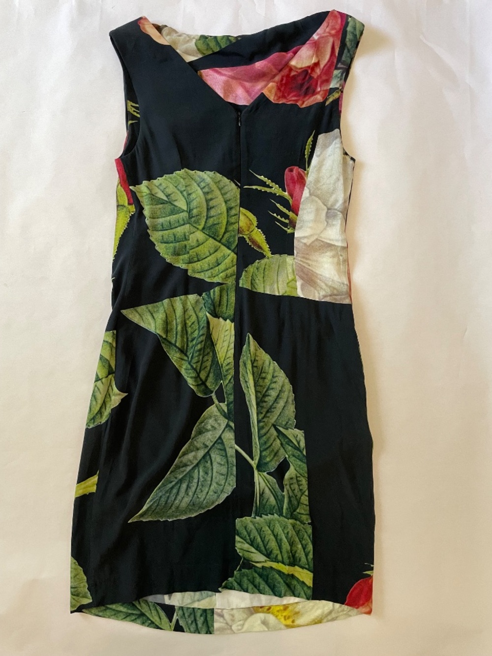 Vivienne Westwood Anglomania Black Floral Print Midi Cocktail Dress, Size US 10 - Picture 10 of 14